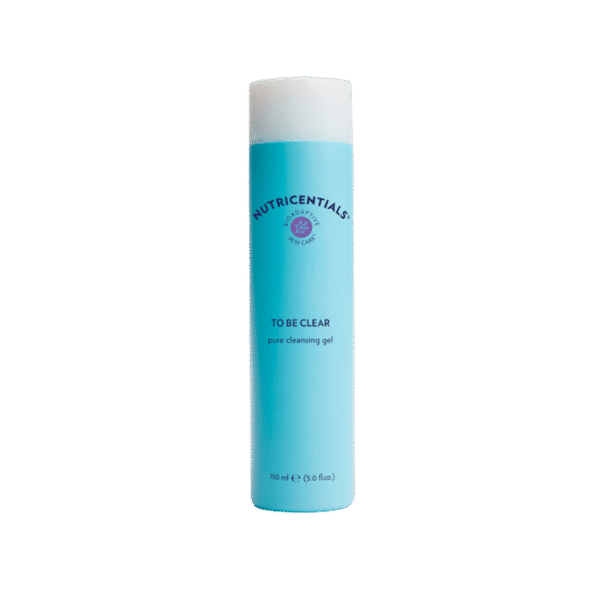 Nutricentials To Be Clear Cleansing Gel in blue 150ml bottle