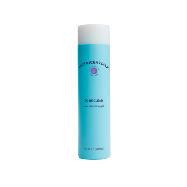 Nutricentials To Be Clear Cleansing Gel in blue 150ml bottle