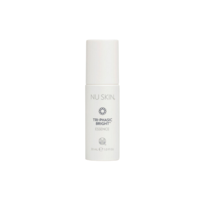 Nu Skin Tri-Phasic Bright Essence in white 30ml bottle