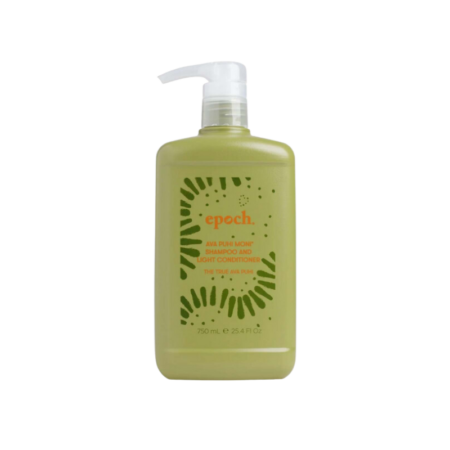 Epoch Ava Puhi Moni Shampoo and Conditioner in green 750ml bottle with pump