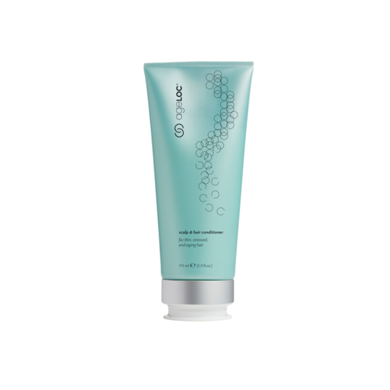 ageLOC Scalp and Hair Conditioner in teal 175ml tube with silver cap