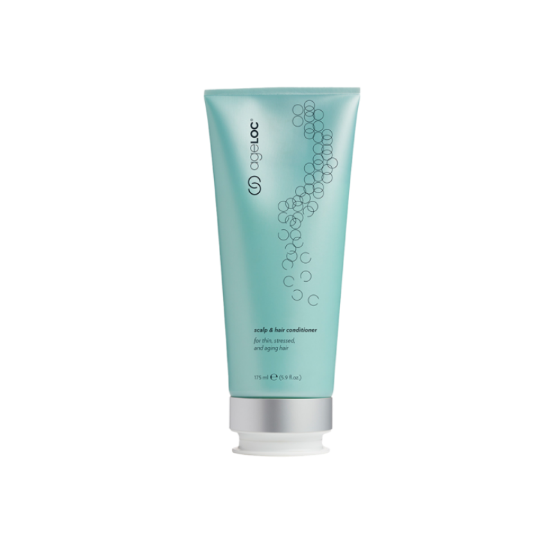 ageLOC Scalp and Hair Conditioner in teal 175ml tube with silver cap