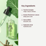 RETURNU Pore Shooter Ampoule with dropper and natural ingredients like tannin, BHA, and persimmon leaves
