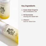 RETURNU Vitatone Essence bottles with Korean green tangerine, 5% niacinamide, and vitamin C